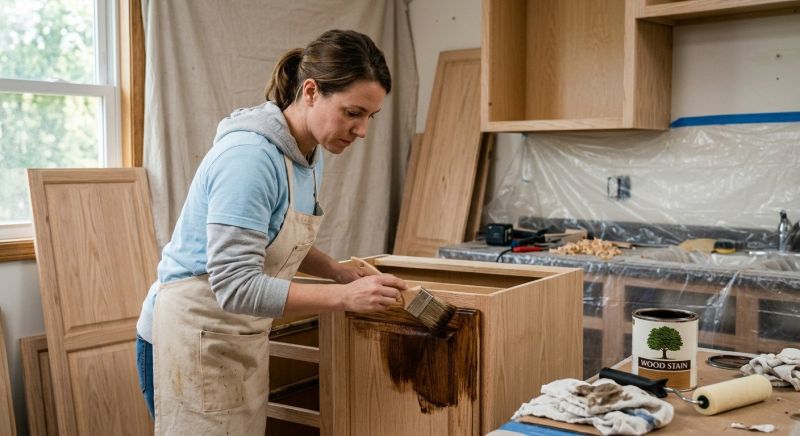 Oak Cabinet Refinishing in Carmel, IN