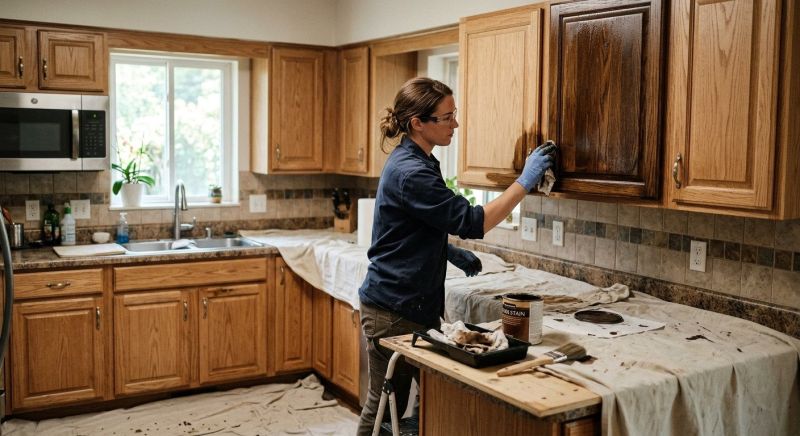 Wood Cabinet Staining in Kokomo, IN